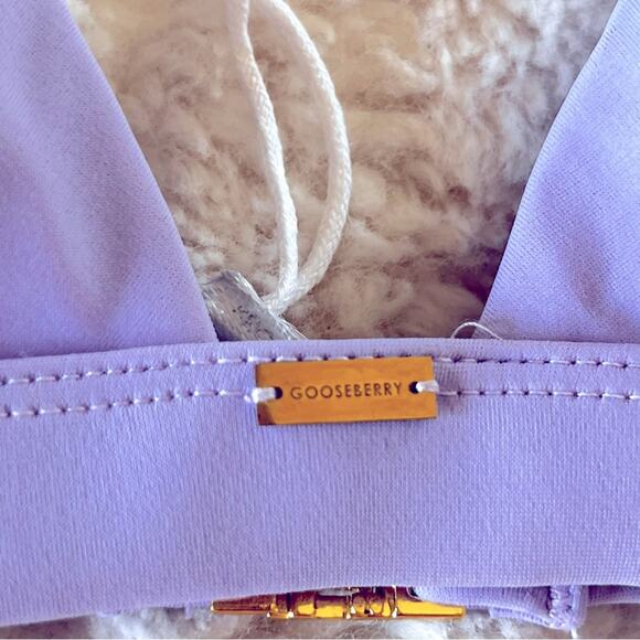 NEW Gooseberry Seaside So Chic Lavender Triangle Bikini Top Small S - Picture 3 of 4